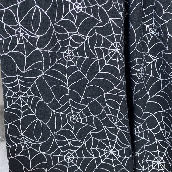 Small/medium Halloween leggings set pumpkin and silver metallic spiderweb - Picture 4 of 4